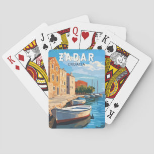 Zadar Kroatien Travel Art Vintage Casinokort