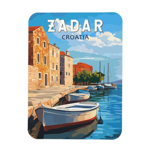 Zadar Kroatien Travel Art Vintage Magnet (Vertikal)