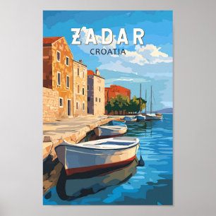Zadar Kroatien Travel Art Vintage Poster