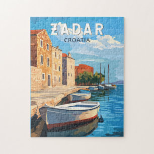 Zadar Kroatien Travel Art Vintage Pussel