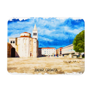 Zadar Kroatien Watercolor Panorama View Magnet