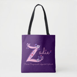 Zadie brev Z monogram art & namn Tygkasse