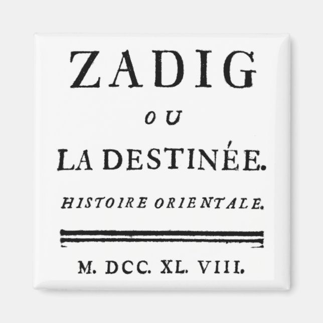 Zadig, eller Ödesboken - Descartes Magnet (Framsidan)