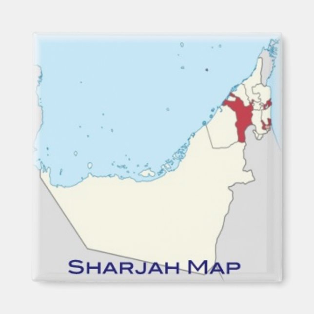 zAE017 KARTA i SHARJAH, UAE, Asien, Fridge Magnet (Framsidan)
