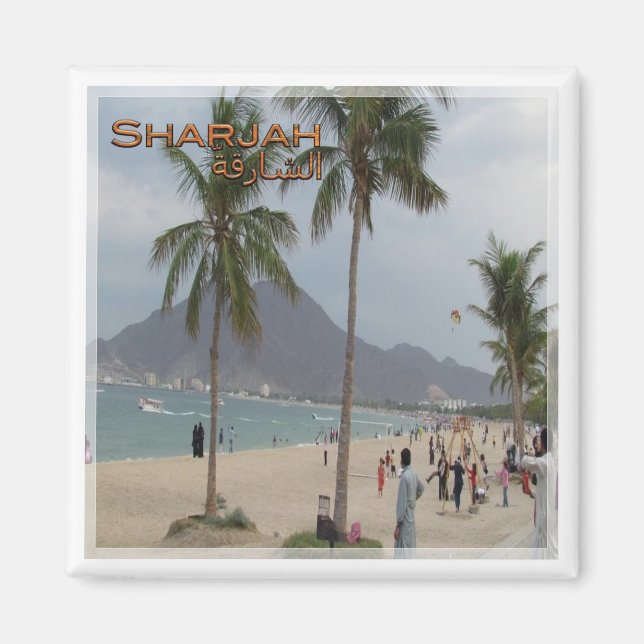 zAE018 SHARJAH, KHORFAKKAN, UAE, Asien, Fridge Magnet (Framsidan)
