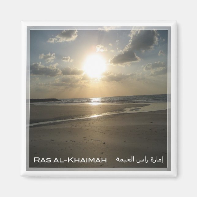 zAE025 RAS AL-KHAIMAH-stranden, UAE, Asien, Fridge Magnet (Framsidan)