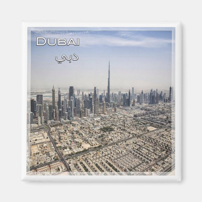 zAE040 DUBAI skyline, UAE, Asien, Fridge Magnet (Framsidan)