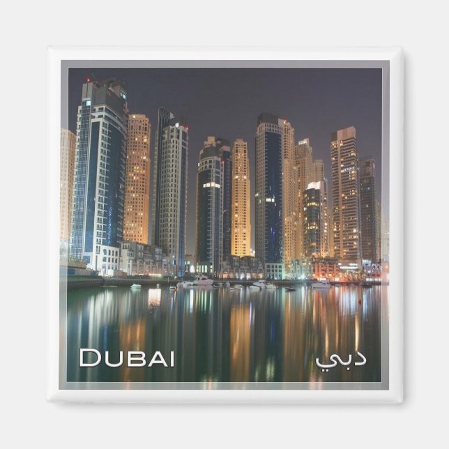 zAE043 DUBAI marina, Förenade Arabemiraten, Fridge Magnet (Framsidan)