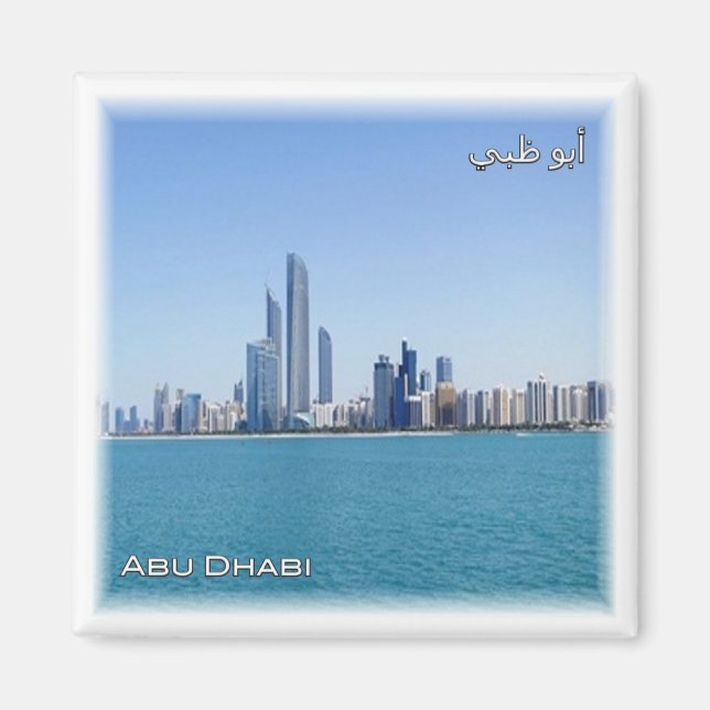 zAE053 ABU DHABI skyline, UAE, Mellan östern, Frid Magnet (Framsidan)