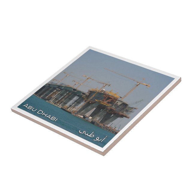 zAE058 ABU DHABI bridge bygger, UAE, Asien, Kakelplatta (Sidan)