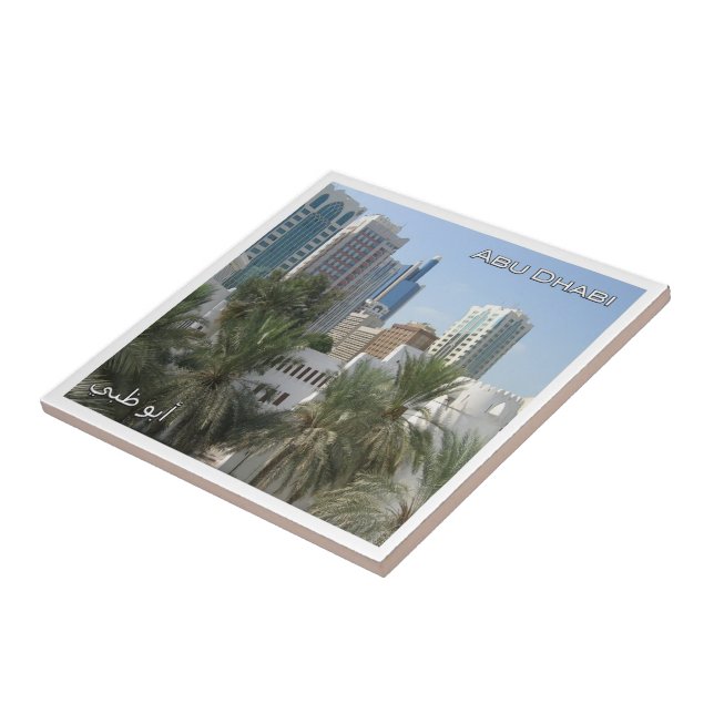 zAE061 ABU DHABI panorama, UAE, Asien, Kakelplatta (Sidan)