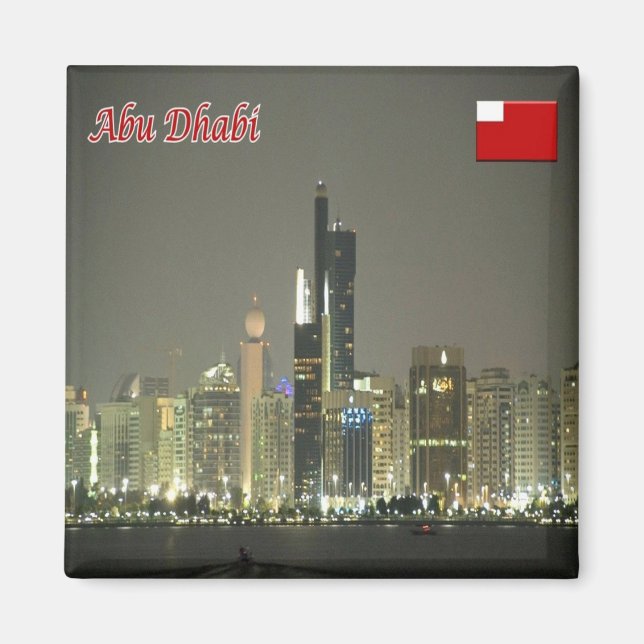 zAE063 ABU DHABI, panorama, UAE, Asien, Fridge Magnet (Framsidan)
