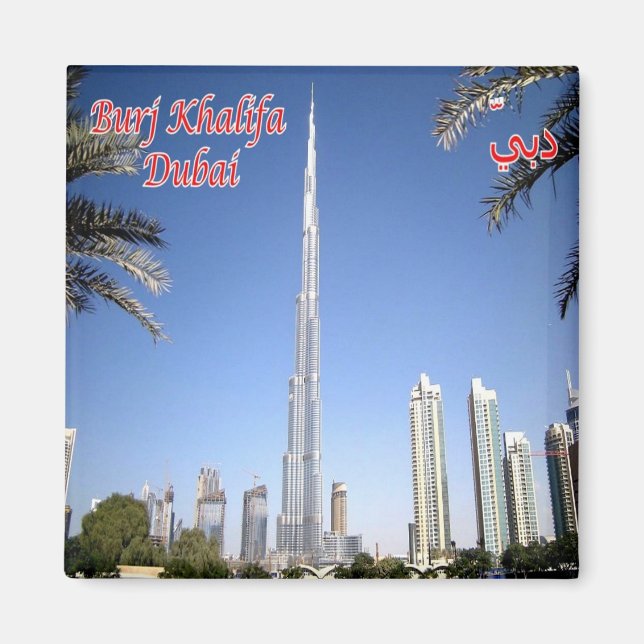 zAE076 DUBAI BURI KHALIFA, Mellan östern, Fridge Magnet (Framsidan)