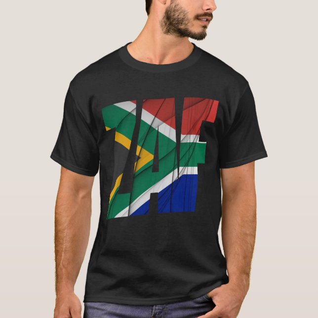 ZAF - Flagga SydAfrikan Tee Shirt (Framsida)
