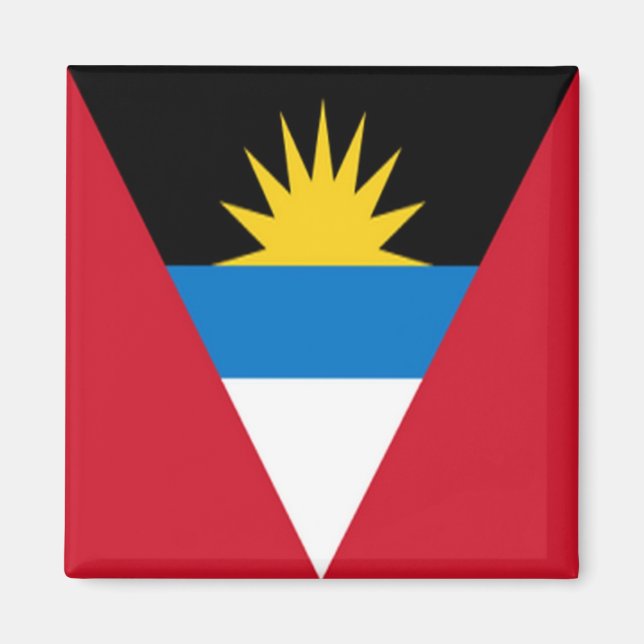 zAG001 ANTIGUA och BARBUDA FLAGGA, Amerika, Fridge Magnet (Framsidan)