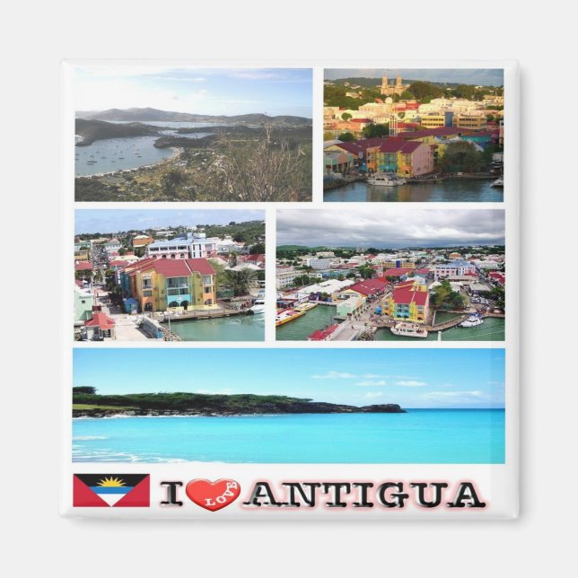 zAG004 ANTIGUA I Kärlek, Mosaic, Fridge Magnet (Framsidan)