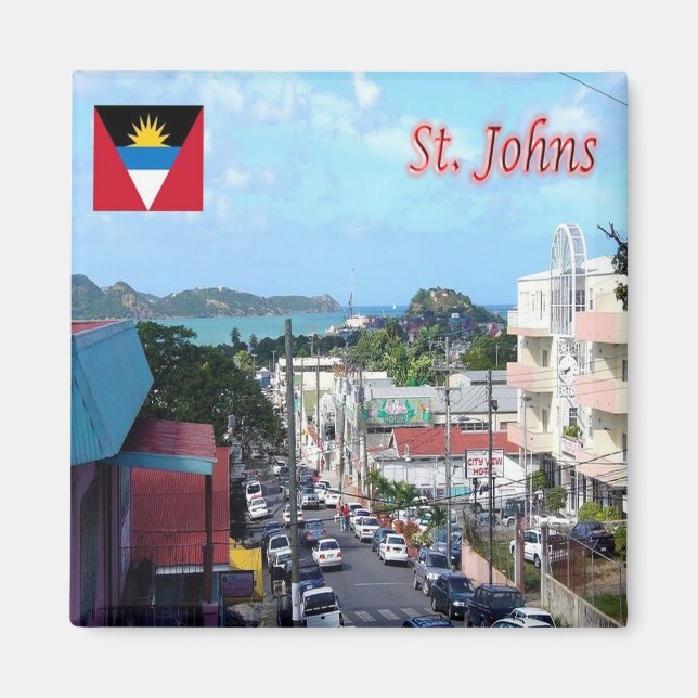 zAG005 SAINT JOHN, Antigua och Barbuda, Fridge Magnet (Framsidan)