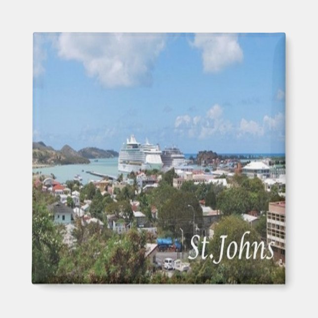 zAG006 SAINT JOHN, Antigua och Barbuda, Fridge Magnet (Framsidan)