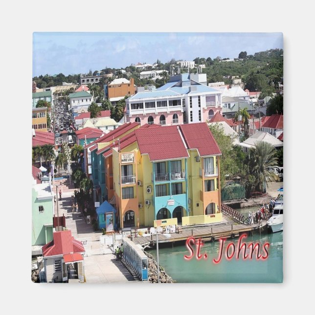 zAG007 SAINT JOHN, Antigua och Barbuda, Fridge Magnet (Framsidan)