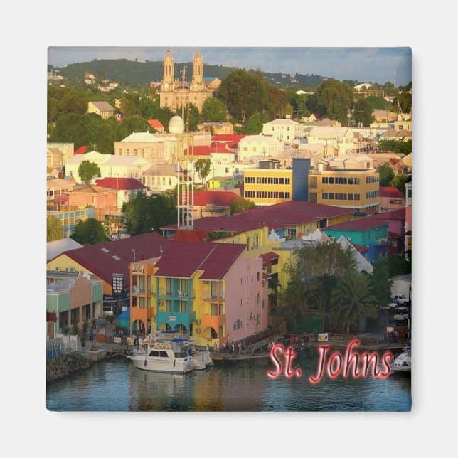 zAG008 SAINT JOHN, Antigua och Barbuda, Fridge Magnet (Framsidan)