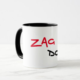 Zag Dog Svart Kant Kaffe Mugg