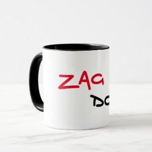 Zag Dog Svart Kant Kaffe Mugg