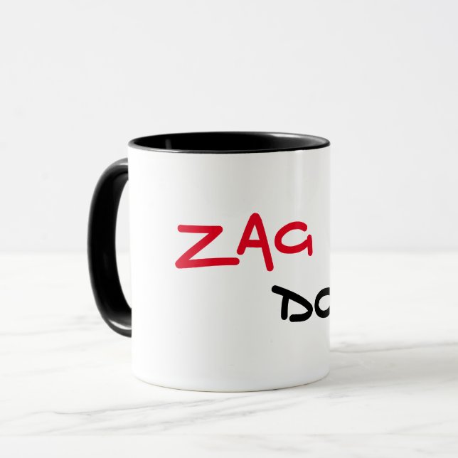 Zag Dog Svart Kant Kaffe Mugg (Framsida vänster)