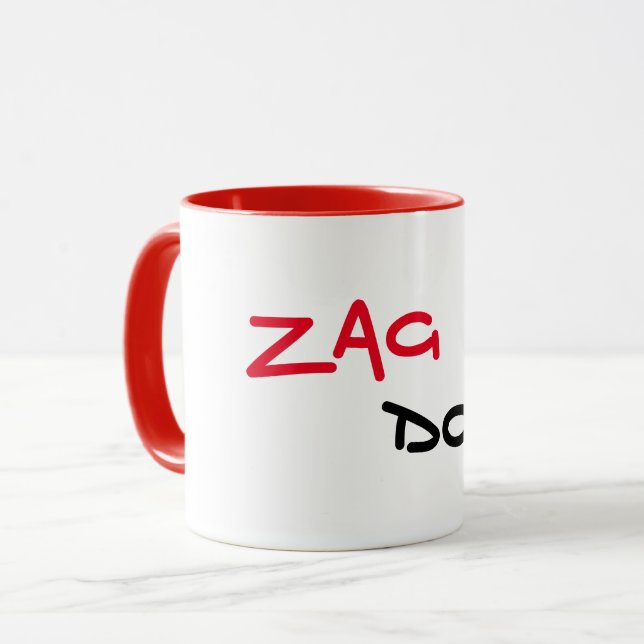 Zag Hund Red Trim Coffee Mugg (Framsida vänster)