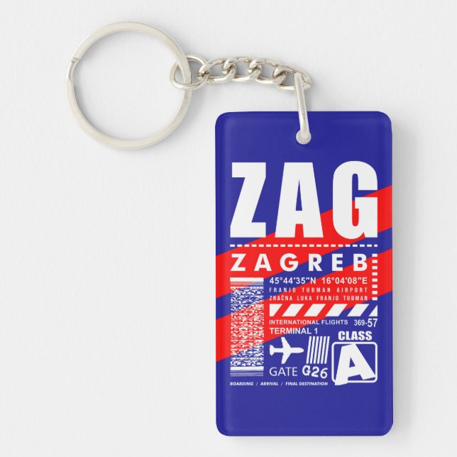 ZAG Zagreb flygplats Nyckelring (Framsidan)