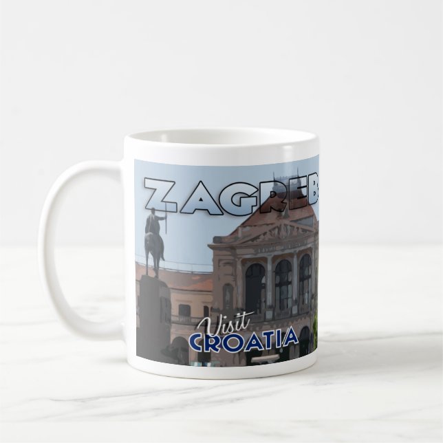Zagreb, besök Kroatien i Kärlek-kaffe Mugg (Vänster)