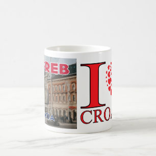 Zagreb, besök Kroatien i Kärlek-kaffe Mugg