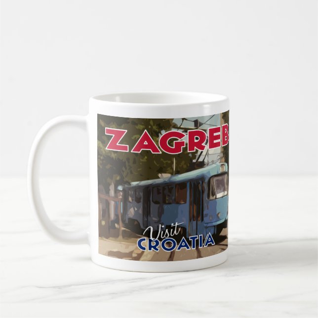 Zagreb, besök Kroatien i Kärlek-kaffe Mugg (Vänster)