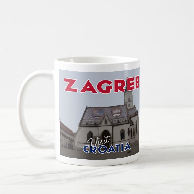 Zagreb, Besök Kroatien Jag älskar Kaffemugg (Vänster)
