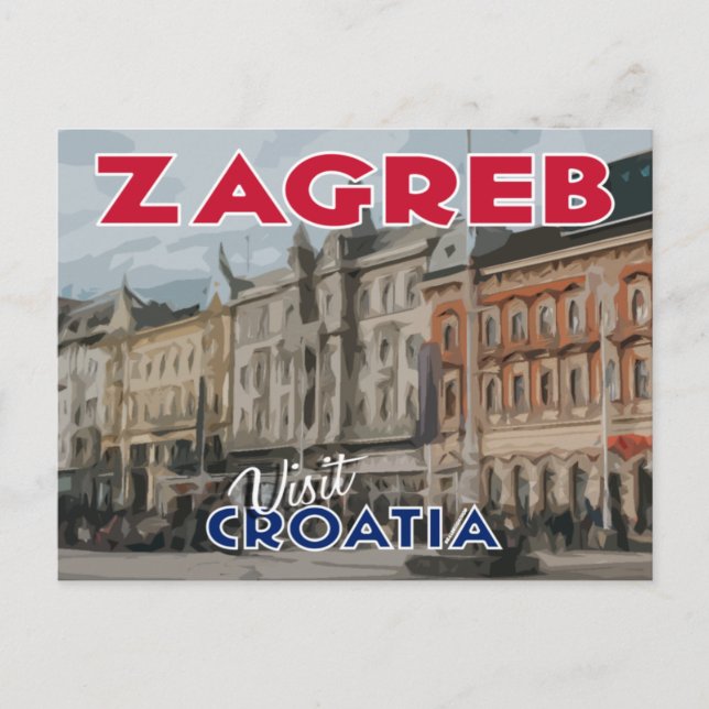 Zagreb, besök Kroatien Vykort (Framsida)