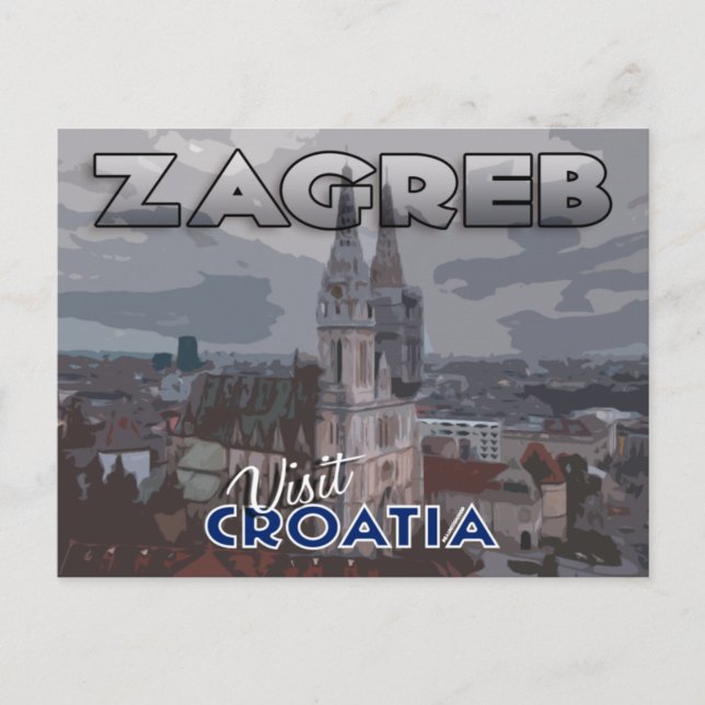 Zagreb, besök Kroatien Vykort (Framsida)