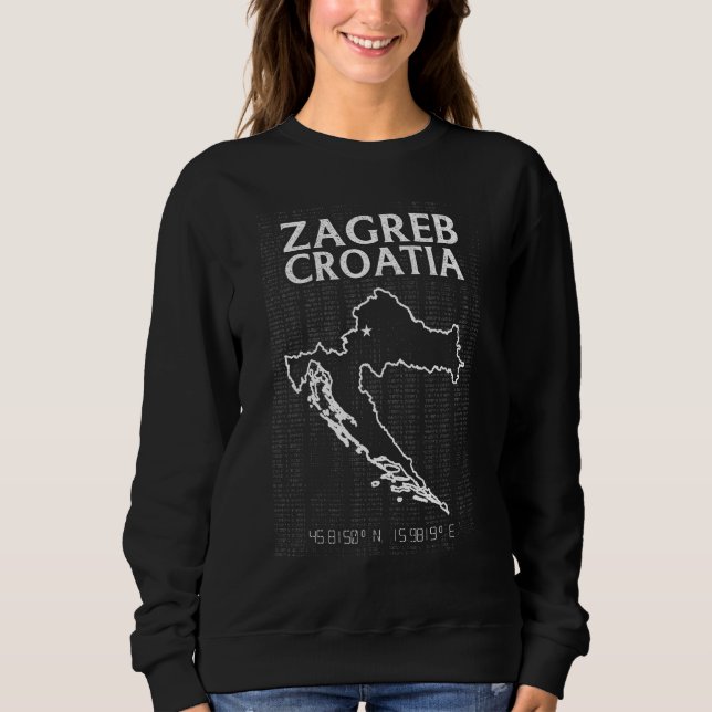 Zagreb Croatia Country Capital City Flag Patriotic T Shirt (Framsida)