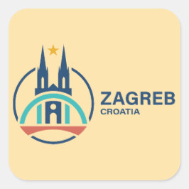 Zagreb Croatia Europe Fyrkantigt Klistermärke