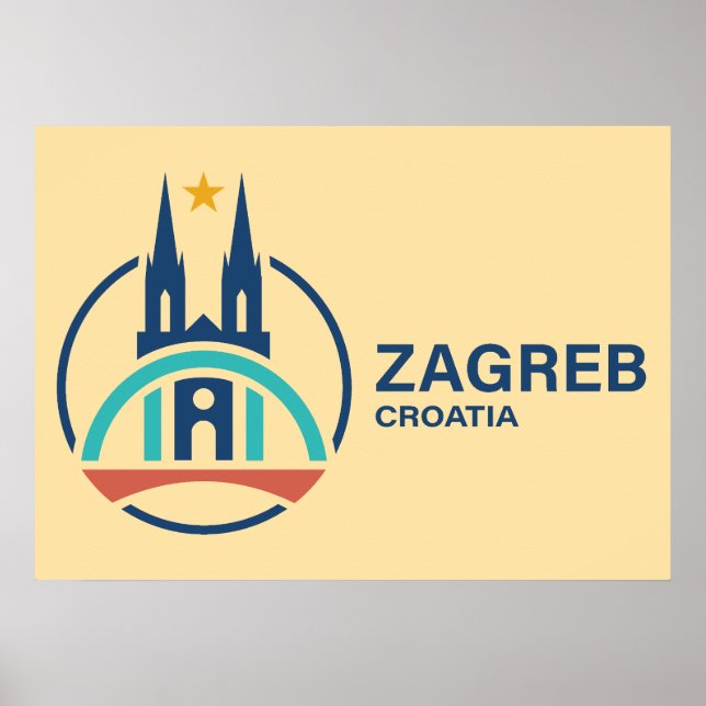 Zagreb Croatia Europe Poster (Framsidan)