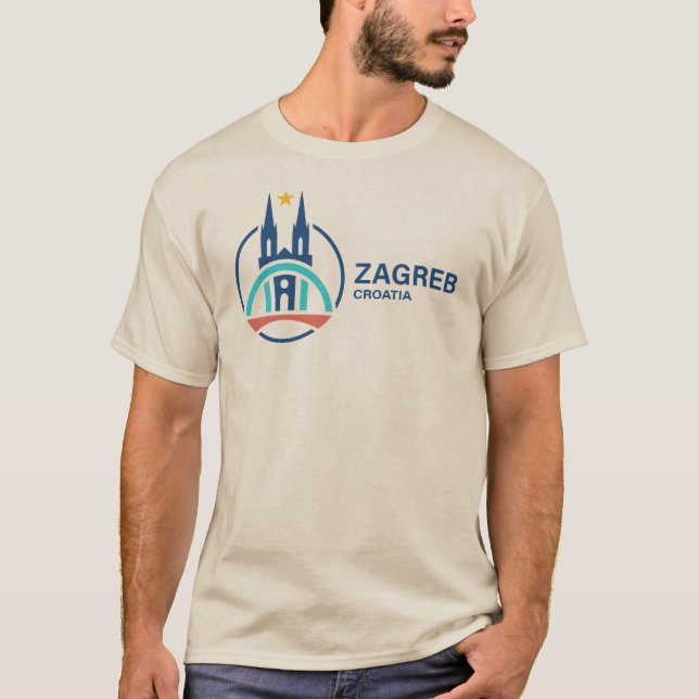 Zagreb Croatia Europe T Shirt (Framsida)