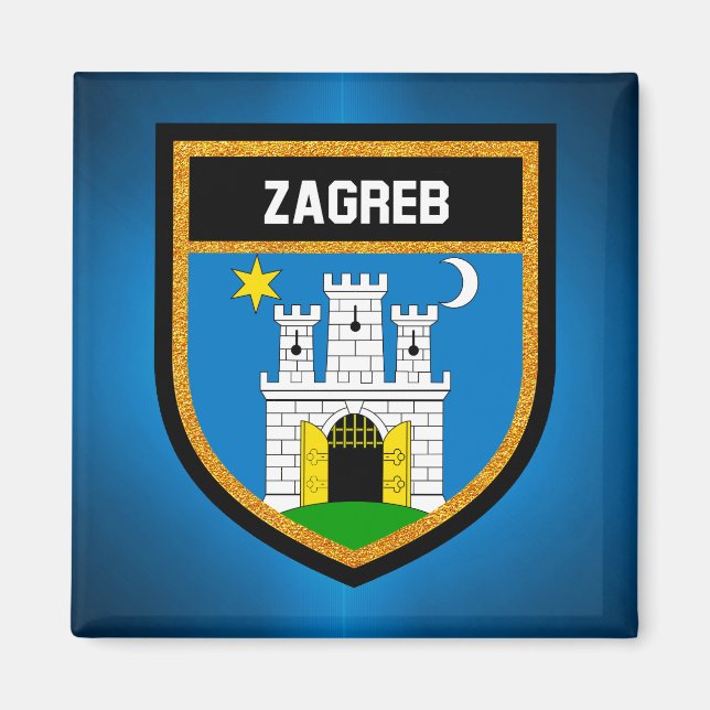 Zagreb Flagga Magnet (Framsidan)