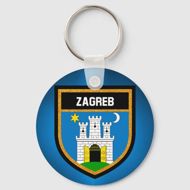 Zagreb Flagga Nyckelring (Framsida)