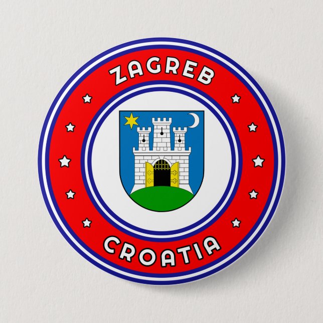 Zagreb Jackat av Arm Kroatien Knapp (Framsida)