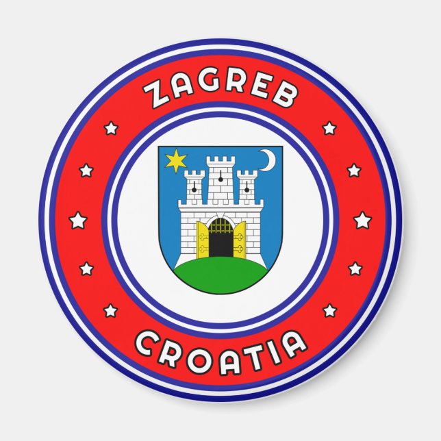 Zagreb Jackat av Arm Kroatien Magnet (Framsidan)