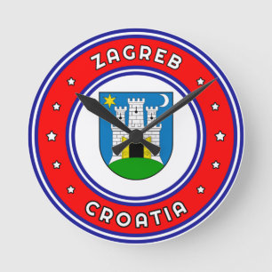 Zagreb Jackat av Arm Kroatien Rund Klocka