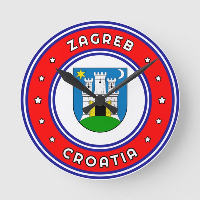 Zagreb Jackat av Arm Kroatien Rund Klocka (Framsida)