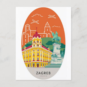 Zagreb, Kroatien - Cityscape Postcard: DiscPostcar Vykort