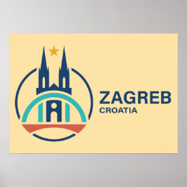 Zagreb Kroatien Europa Poster