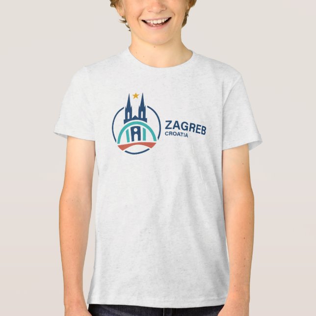 Zagreb Kroatien Europa T Shirt (Framsida)