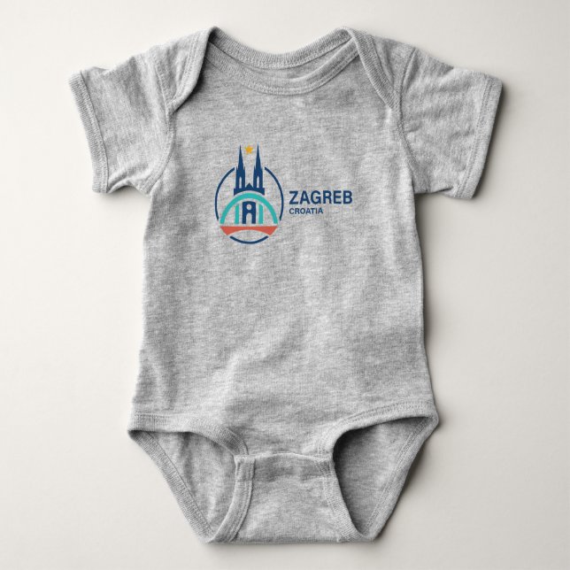 Zagreb Kroatien Europa T Shirt (Framsida)