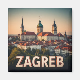 Zagreb Kroatien Gamla Stan Historia Arkitektur Magnet